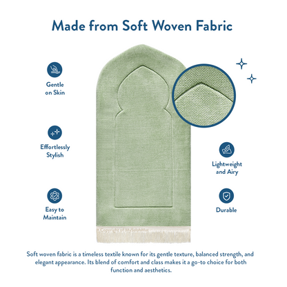 Adult Padded Prayer Mat with Luxury Sage Arch Design by Urban Rugs UK
