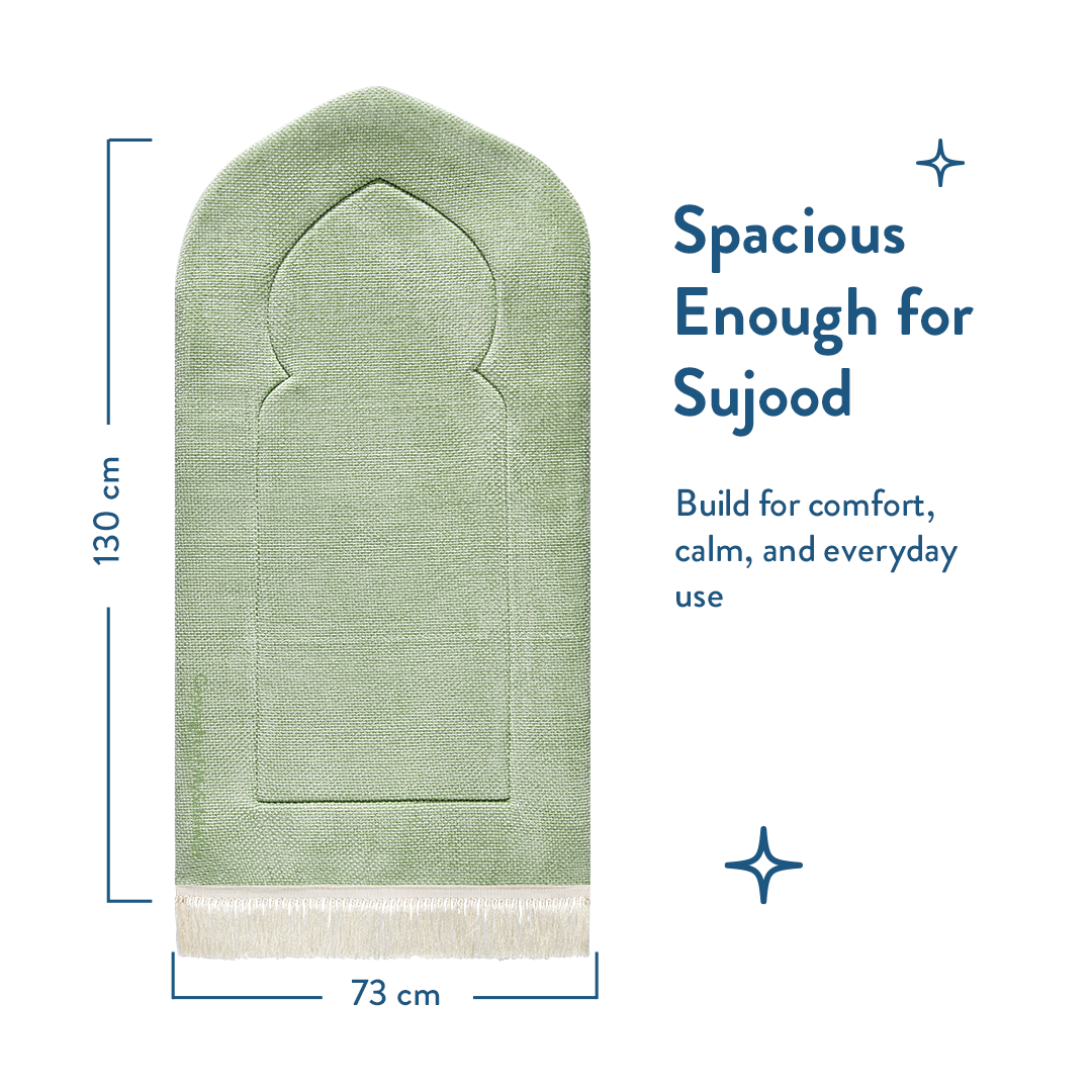 Adult Padded Prayer Mat with Luxury Sage Arch Design by Urban Rugs UK
