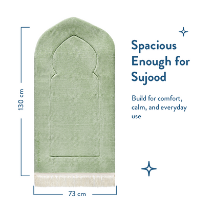 Adult Padded Prayer Mat with Luxury Sage Arch Design by Urban Rugs UK