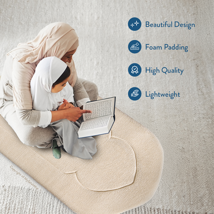 Padded Prayer Mat with Luxury Sand Arched Design by Urban Rugs UK