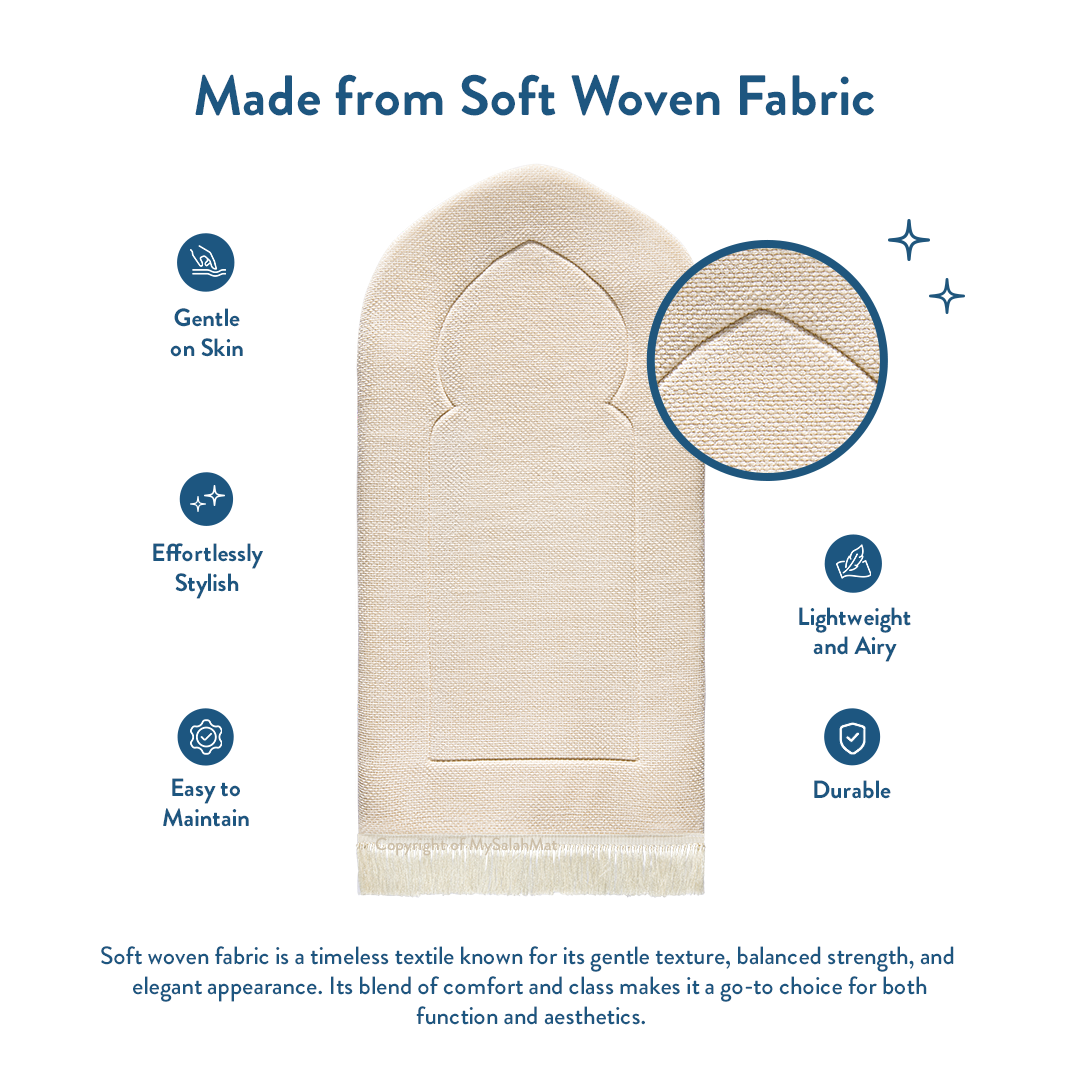 Padded Prayer Mat with Luxury Sand Arched Design by Urban Rugs UK | A beautiful Ramadan and Eid gift for loved ones