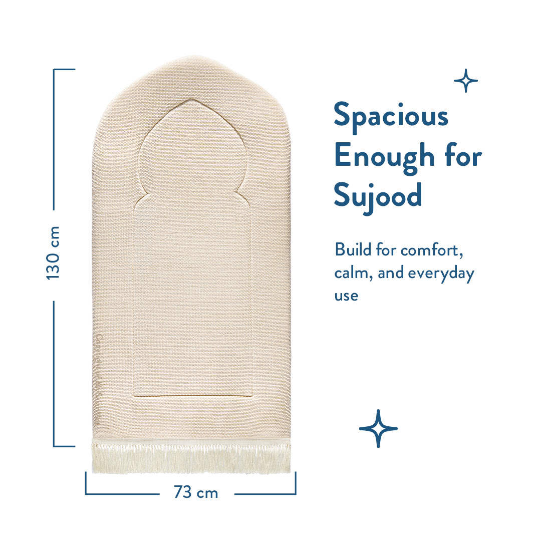 Padded Prayer Mat with Luxury Sand Arched Design by Urban Rugs UK