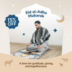 Adult Premium Padded Prayer Mat with Dome of the Rock Design | Urban Rugs UK | A beautiful Ramadan and Eid gift for loved ones