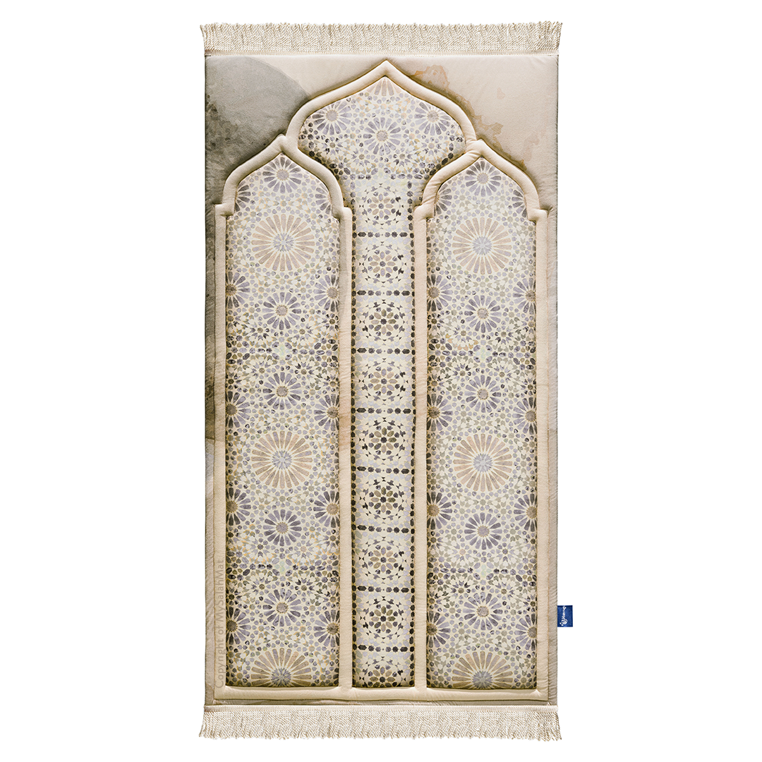Adult Premium Padded Prayer Mat with Moroccan Mosaic Design UrbanRugs UK