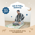 Adult Padded Prayer Mat with Al-Masjid an-Nabawi Design by Urban Rugs UK | A beautiful Ramadan and Eid gift for loved ones