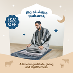 Adult Padded Prayer Mat with Crystal Dome Design by Urban Rugs UK | A beautiful Ramadan and Eid gift for loved ones