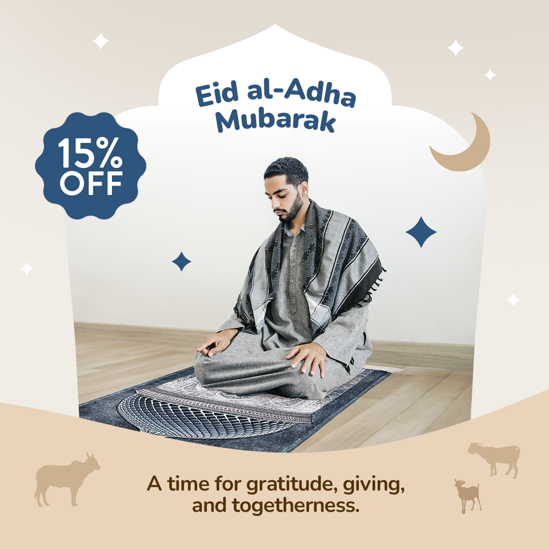 Adult Padded Prayer Mat with Crystal Dome Design by Urban Rugs UK | A beautiful Ramadan and Eid gift for loved ones