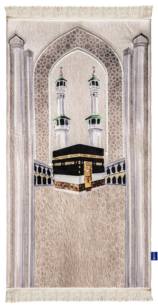 Adult Premium Padded Prayer Mat with Masjid al-Haram Design