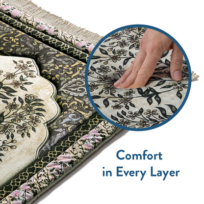 Close-up of soft padded prayer mat by Urban Rugs UK