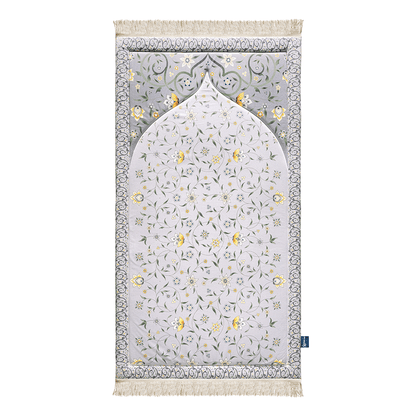 Adult premium padded prayer mat featuring floral vine design by Urban Rugs UK
