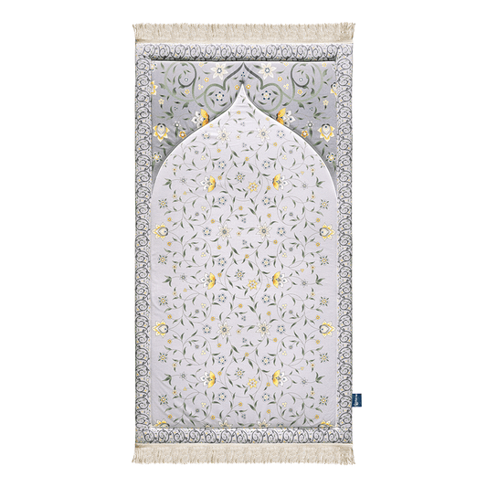 Adult premium padded prayer mat featuring floral vine design by Urban Rugs UK