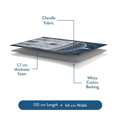 Adult Padded Prayer Mat with Crystal Dome Design by Urban Rugs UK