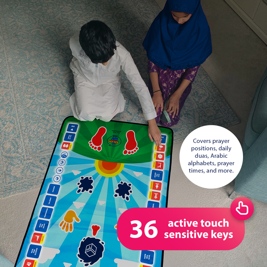Kids Interactive Prayer Mat (Blue) | Learn Salah Step by Step