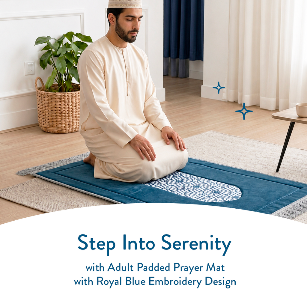 Royal Blue Design | Adult Embroidery Padded Prayer Mat