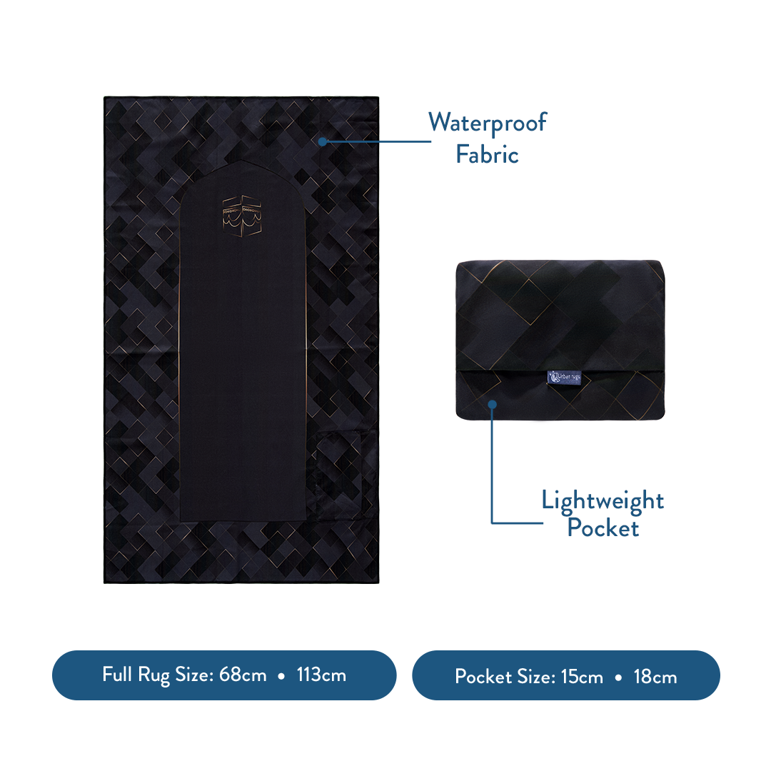Makkah Design | Adult Pocket Portable Prayer Mat