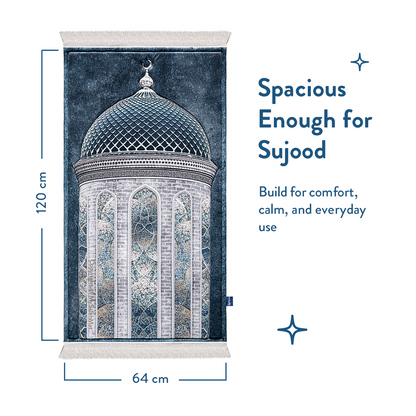 Adult Padded Prayer Mat with Crystal Dome Design by Urban Rugs UK